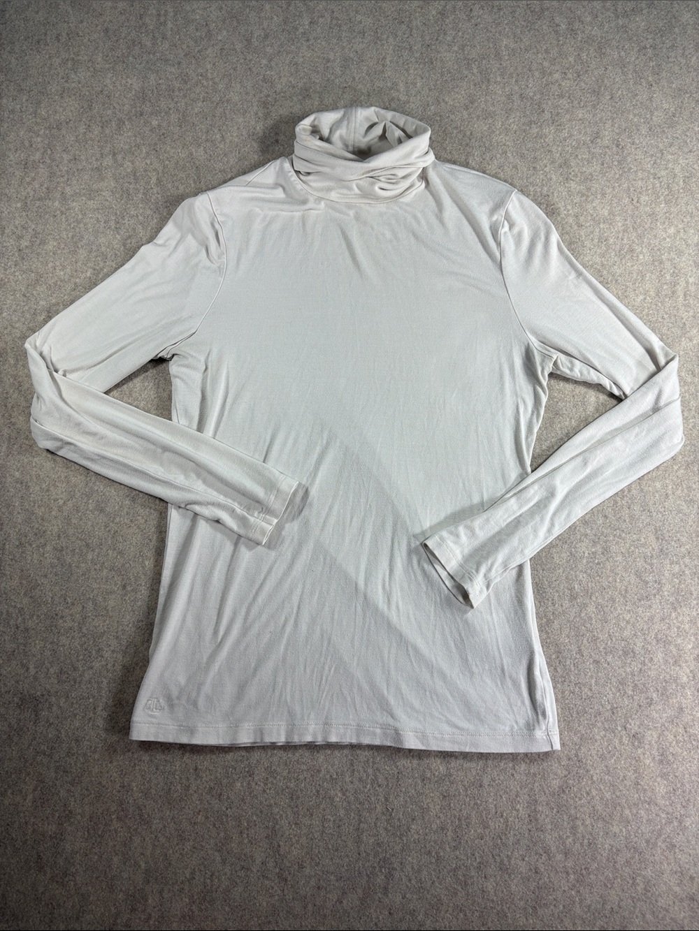 Lauren Ralph Lauren Cream Turtleneck Top LRL Embroidered Logo Medium EUC Jersey